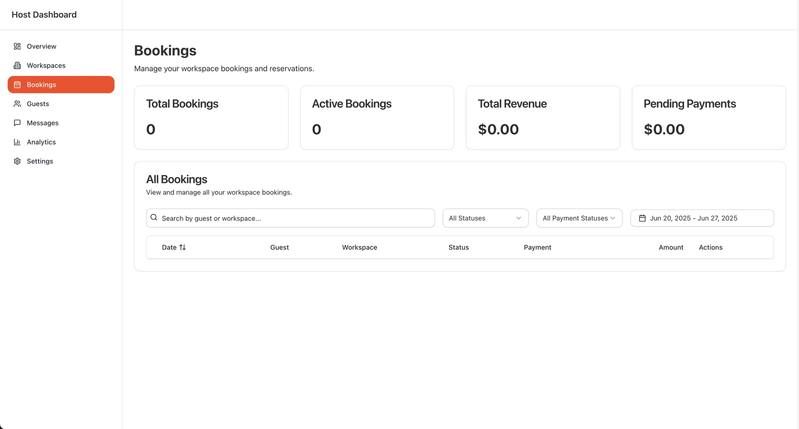 Booking Interface